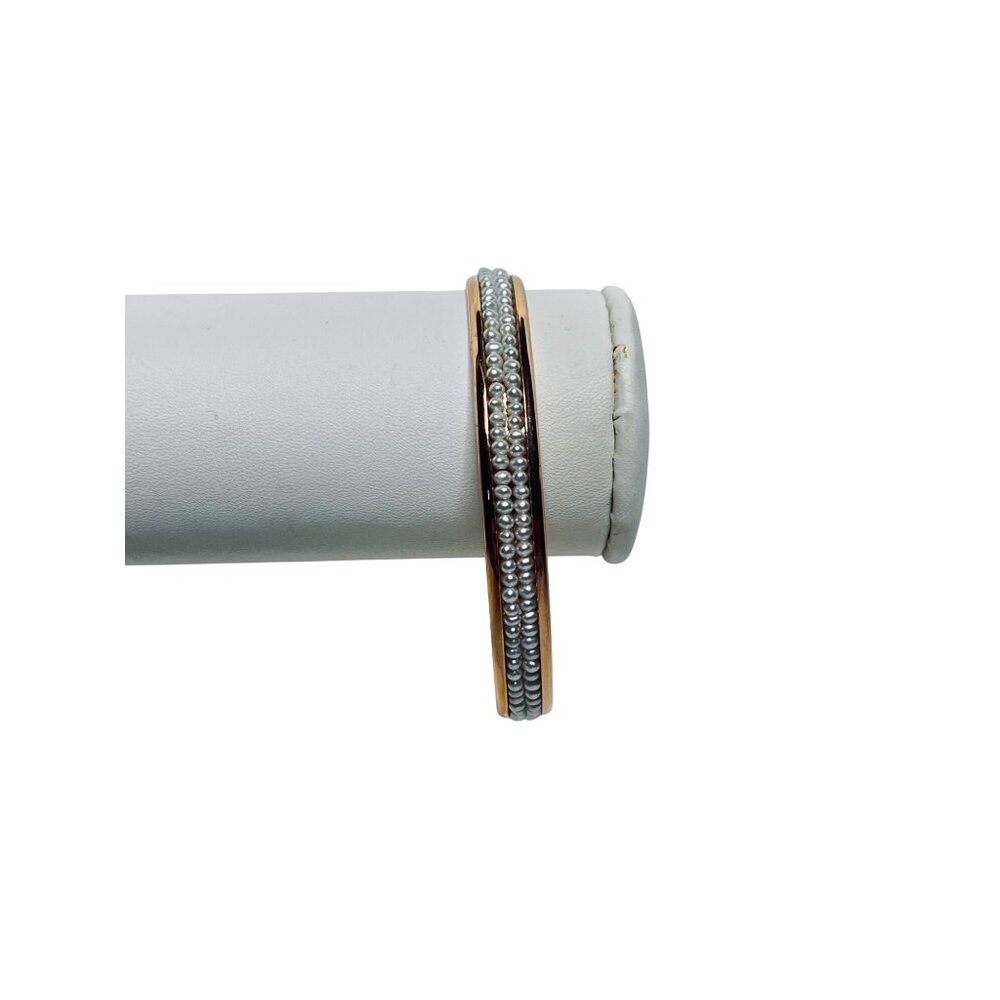 Honora Brass Italy Rose Gold Tone And Cultured Pearls Cuff Bracelet (6216)